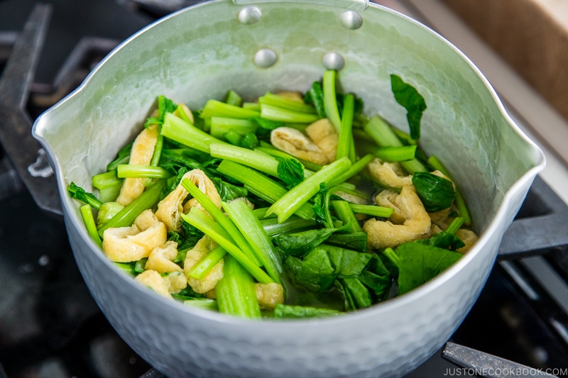 Simmered Fried Tofu and Greens