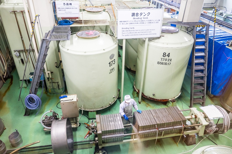 worker in modern sake factory