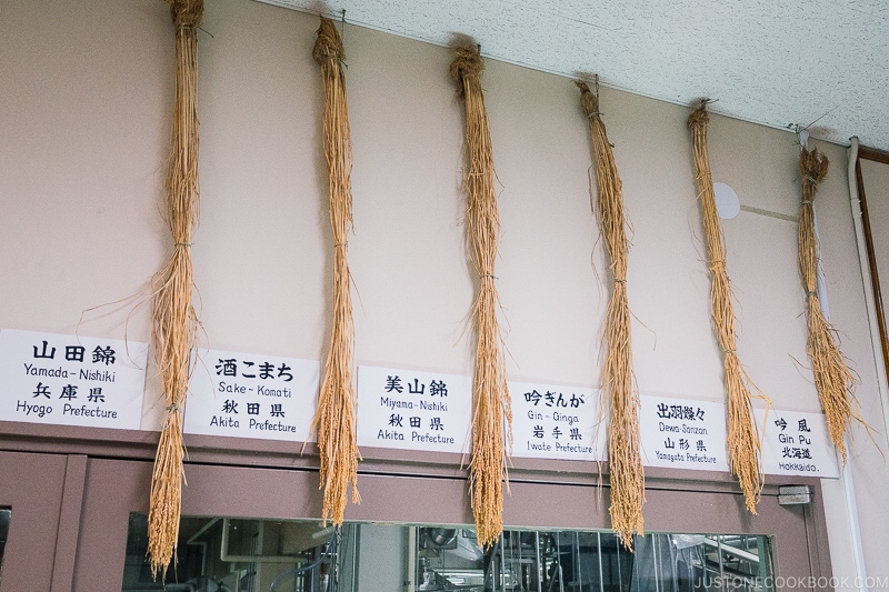 different varieities of rice for making sake