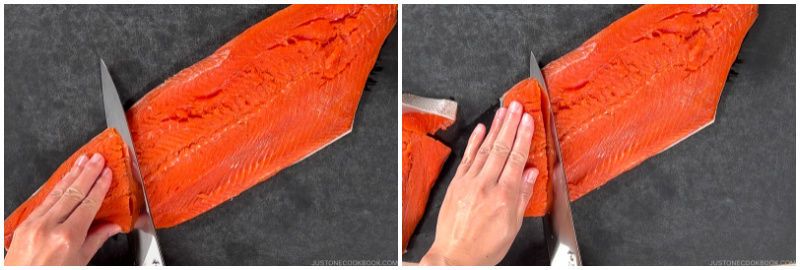 How to Cut Salmon into Japanese-Style Fillets