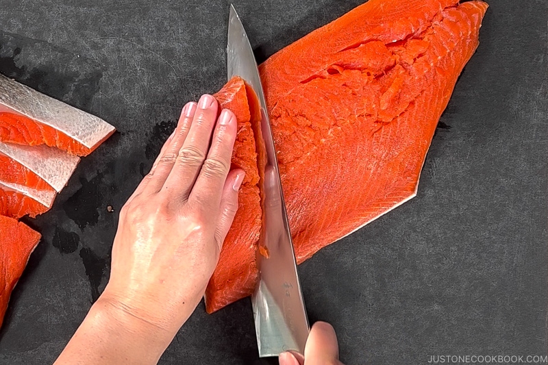 How to Cut Salmon into Japanese-Style Fillets
