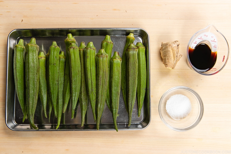 Okra with Ginger Soy Sauce Ingredients