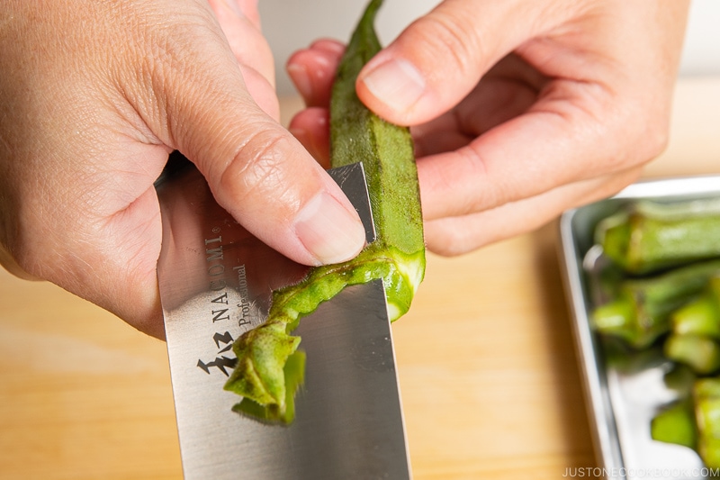 Okra with Ginger Soy Sauce-step by step-3