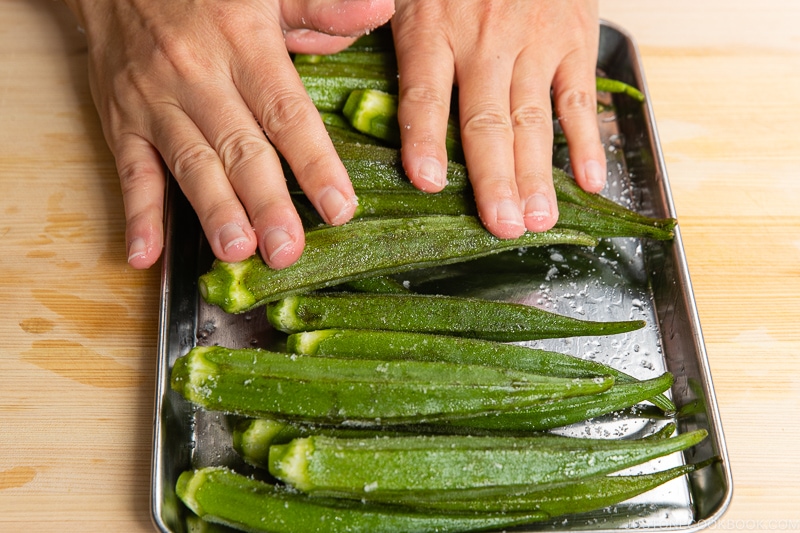 Okra with Ginger Soy Sauce-step by step-6