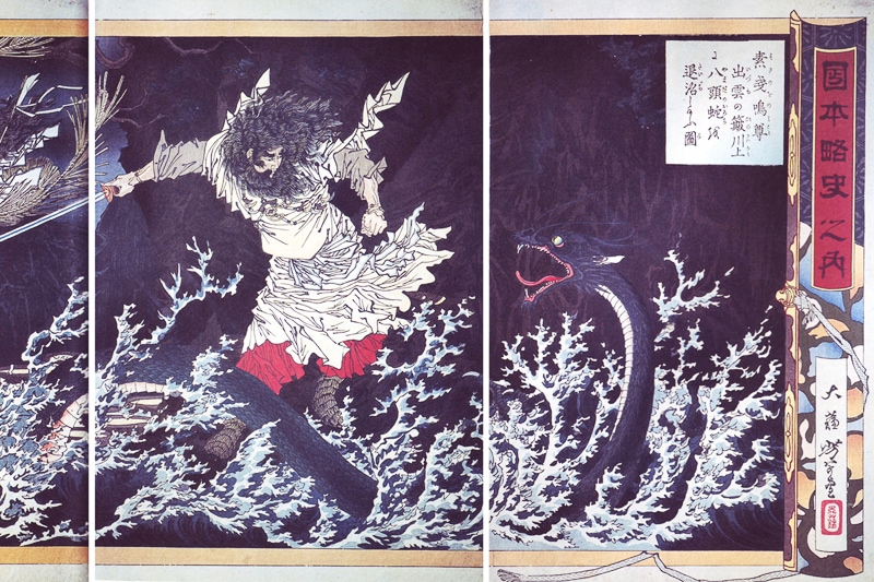 painting of monster Yamata-no-Orochi.