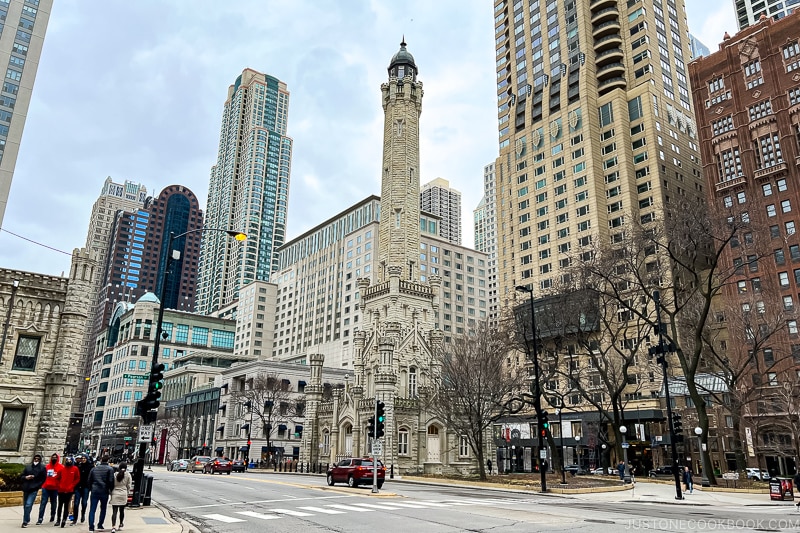 Chicago Water Tower and downtown Chicago