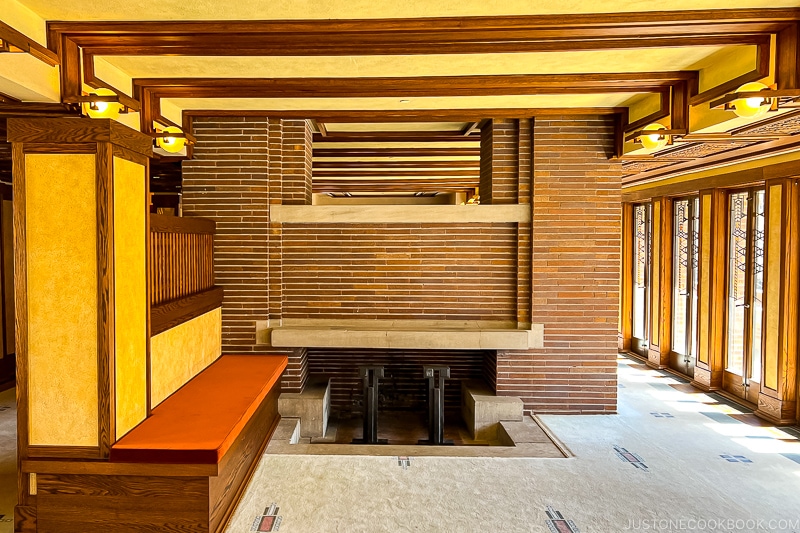 fireplace inside Frederick C. Robie House