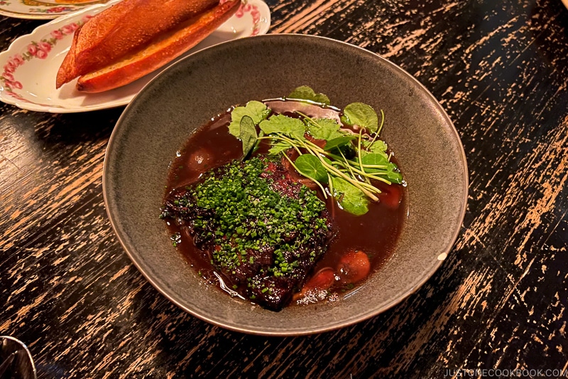 Pot-au-feu in a bowl