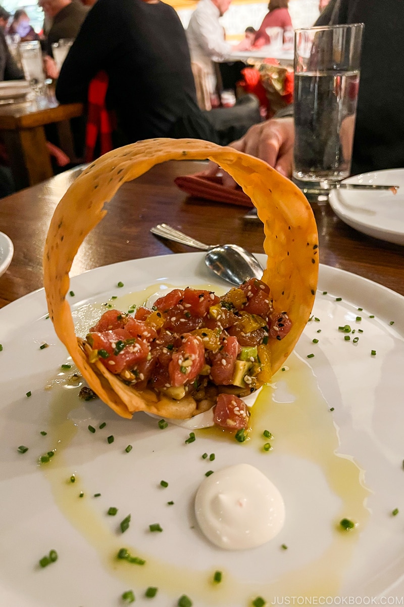 tuna tartare at The Purple Pig