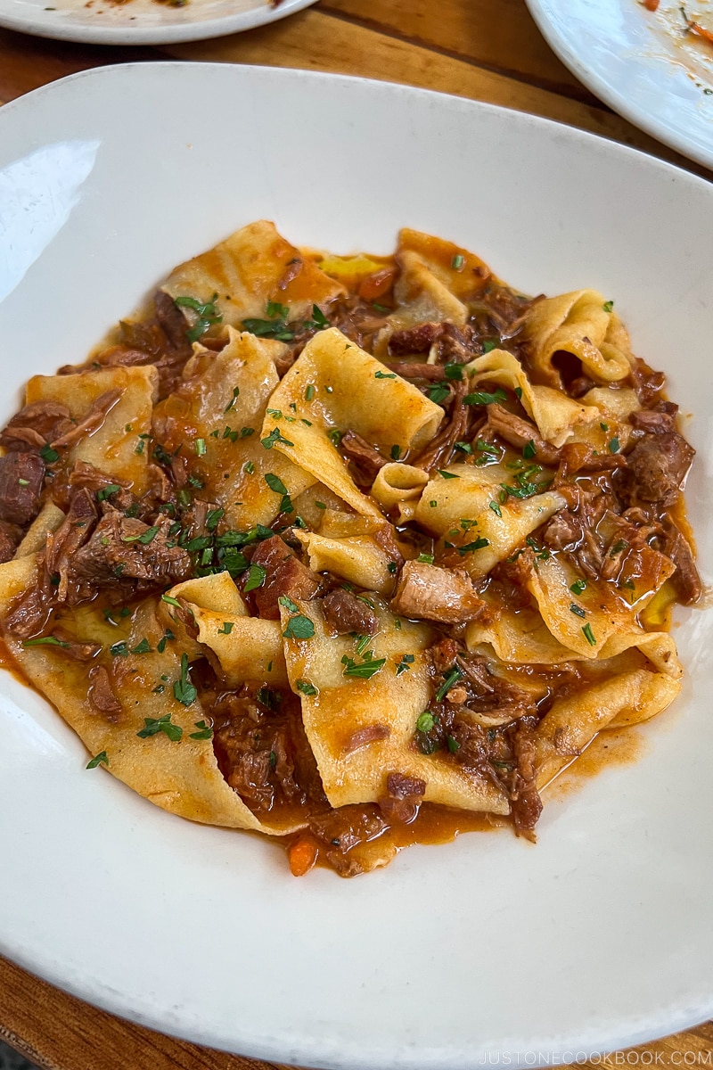 Pappardelle pasta with boar