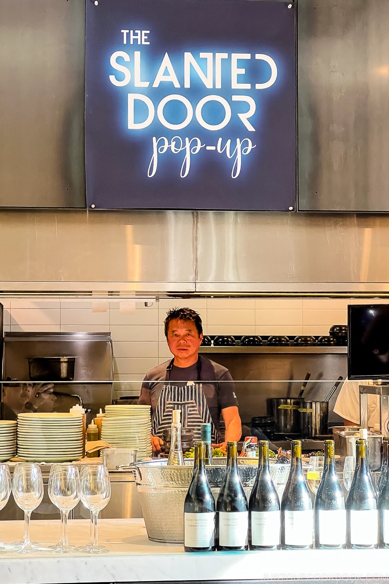 chef standing behind a counter at The Slated Door Pop-up