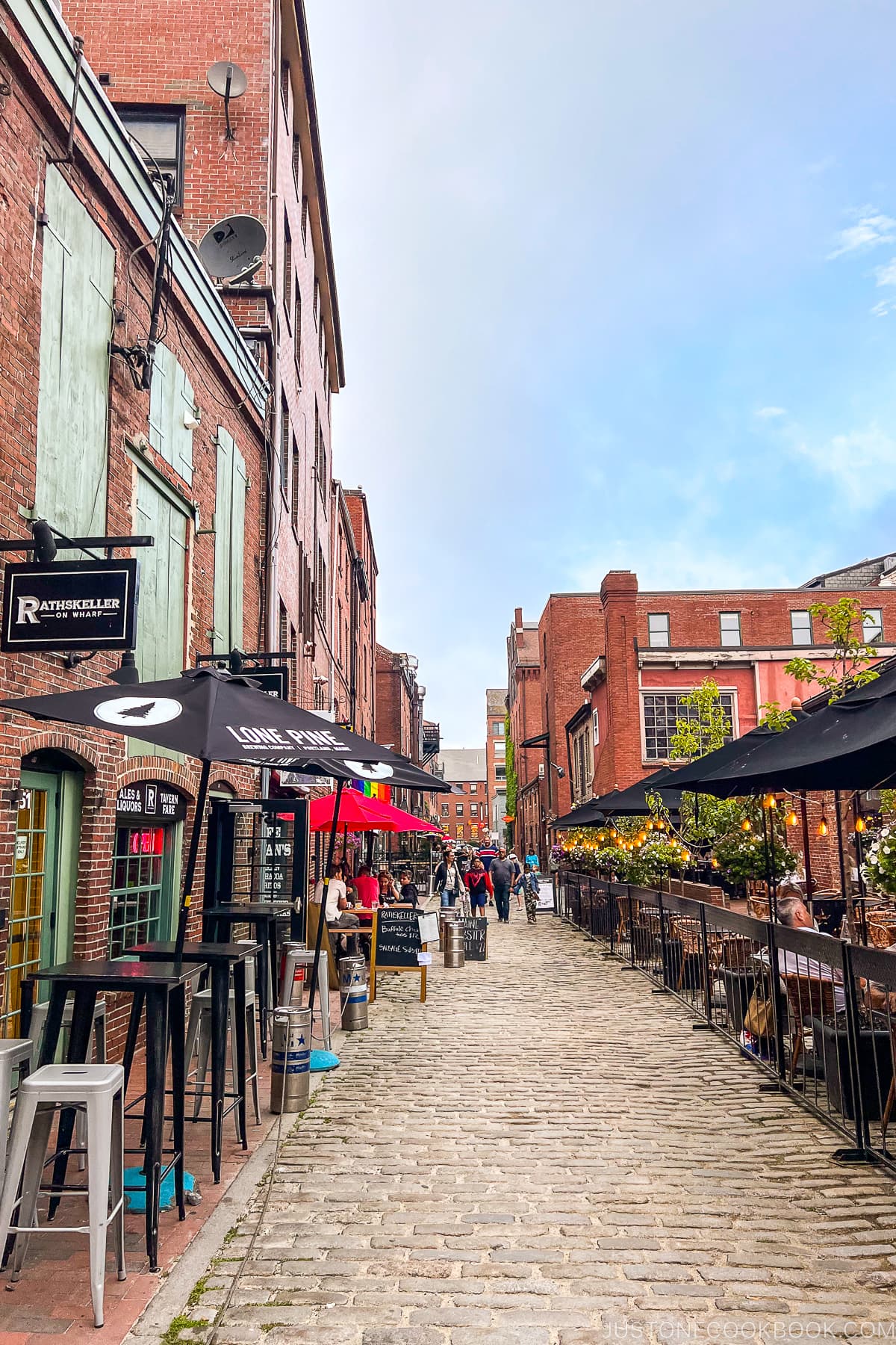 restaurants and bars along Wharf Street