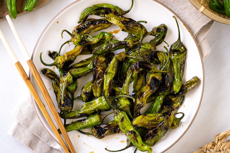 Blistered Shishito Peppers with Ginger Soy Sauce