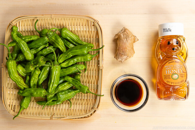 Blistered Shishito Peppers with Ginger Soy Sauce • Just One Cookbook