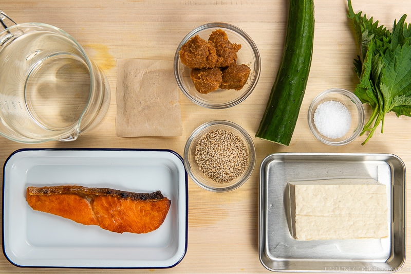 Cold Miso Soup Hiyajiru Ingredients