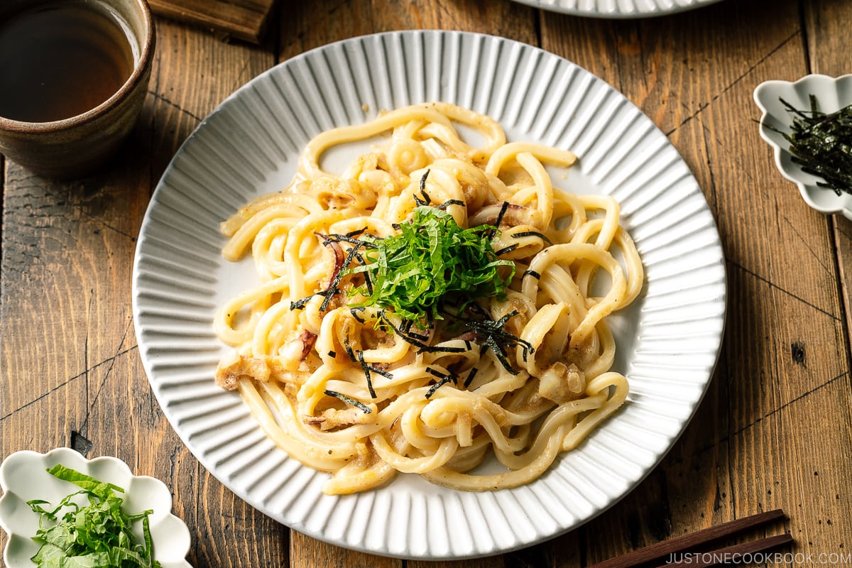 Mentaiko Udon (Spicy Cod Roe Udon) 明太子うどん • Just One Cookbook