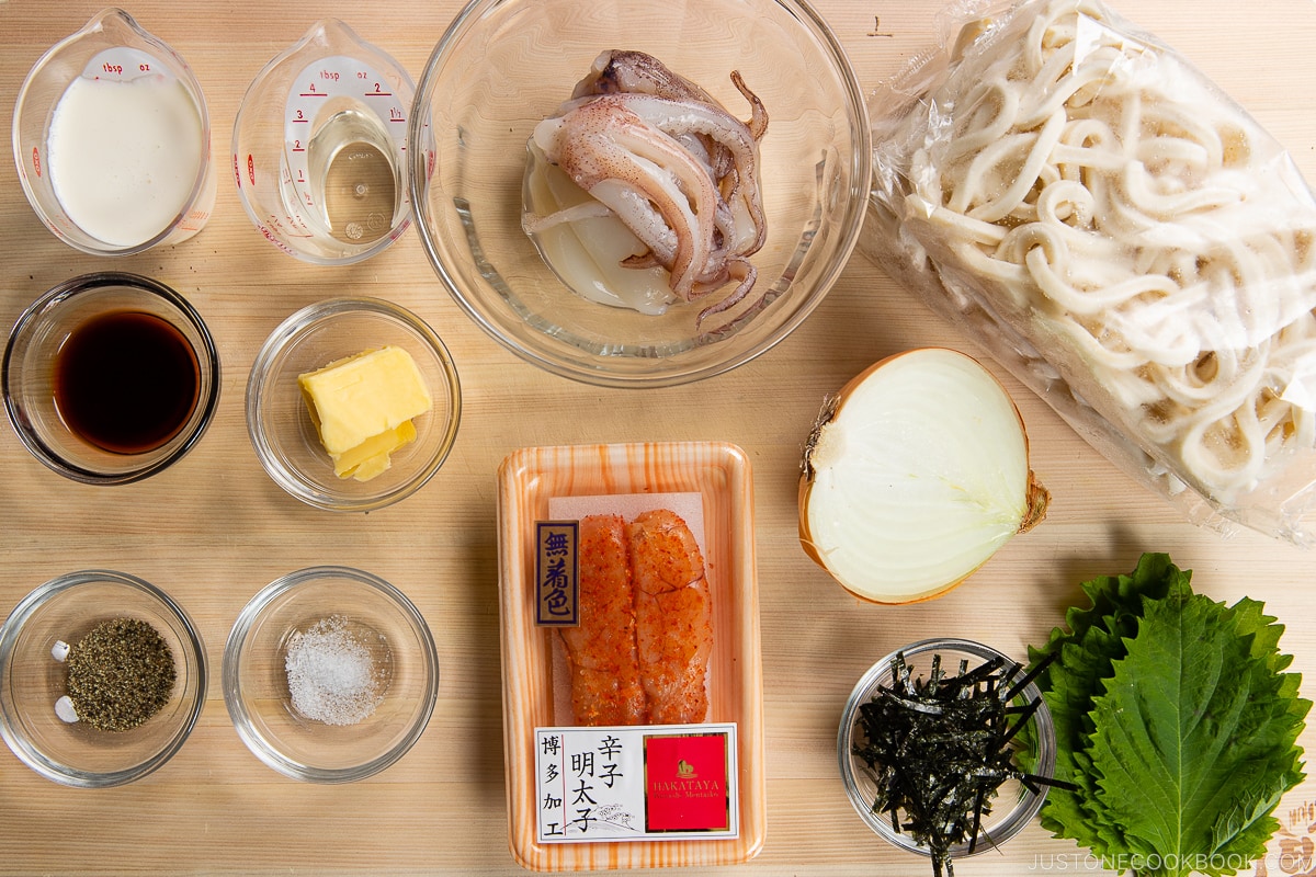 Mentaiko Udon Ingredients