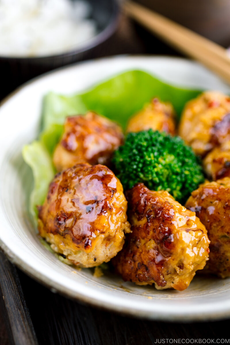 Teriyaki Chicken Meatballs 照り焼き豆腐ハンバーグ • Just One Cookbook