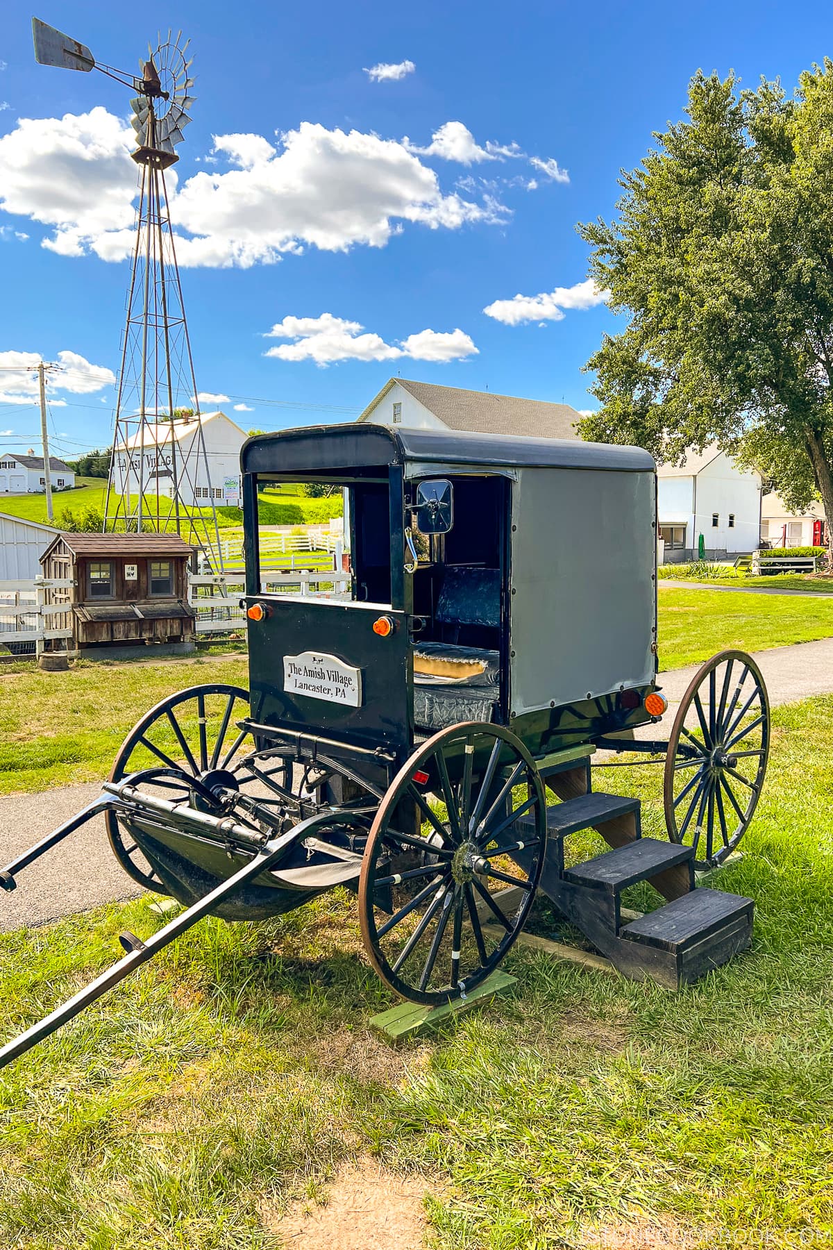 a covered Amish carriage