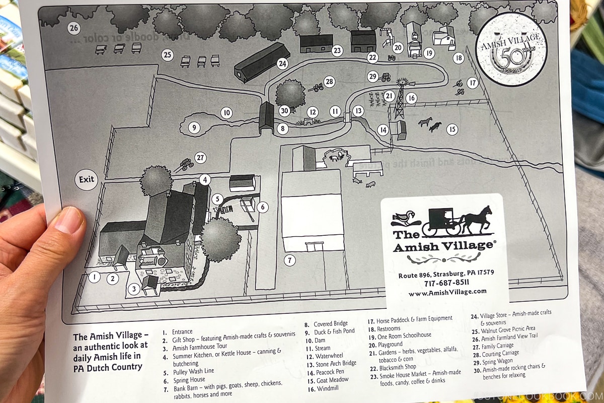 map of The Amish Village