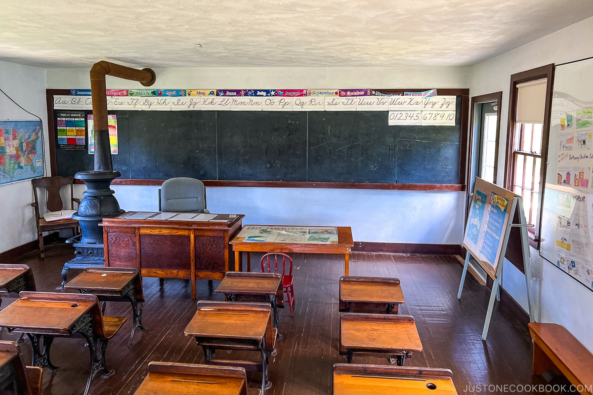 inside an Amish schoolhouse