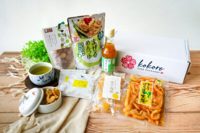 Kokoro Care Packages featuring Japanese food items with yuzu flavors