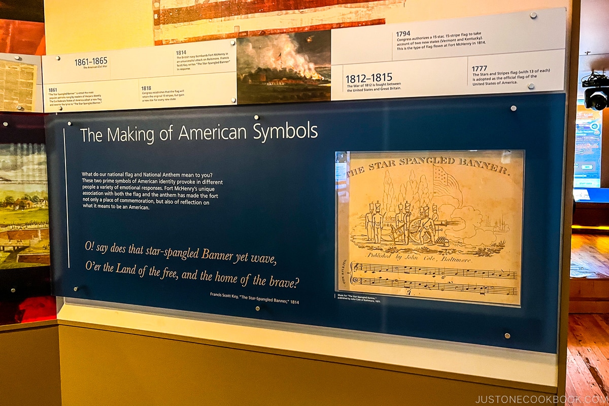 indoor exhibit at Fort McHenry National Monument and Historic Shrine