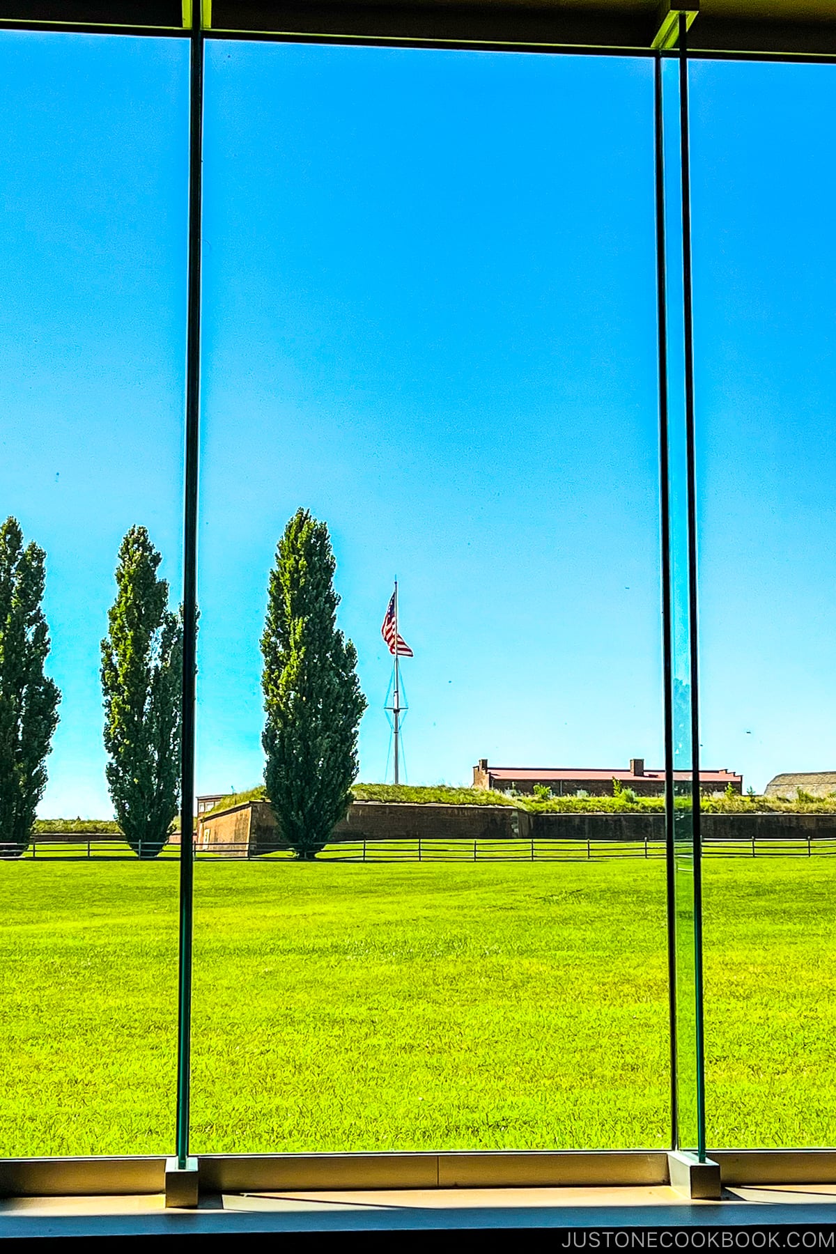 view out the window at Fort McHenry