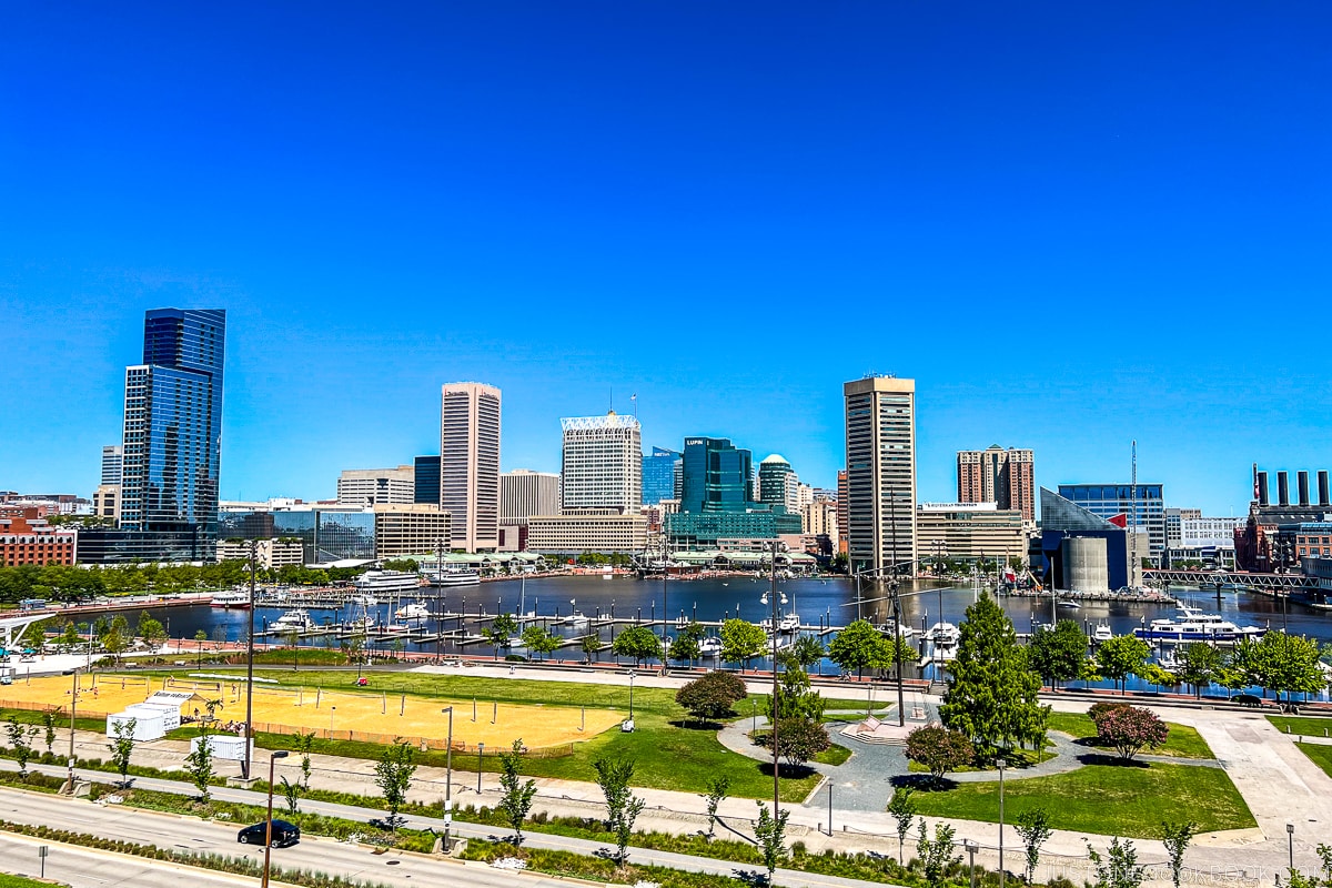 view of Baltimore from Federal Hill Park