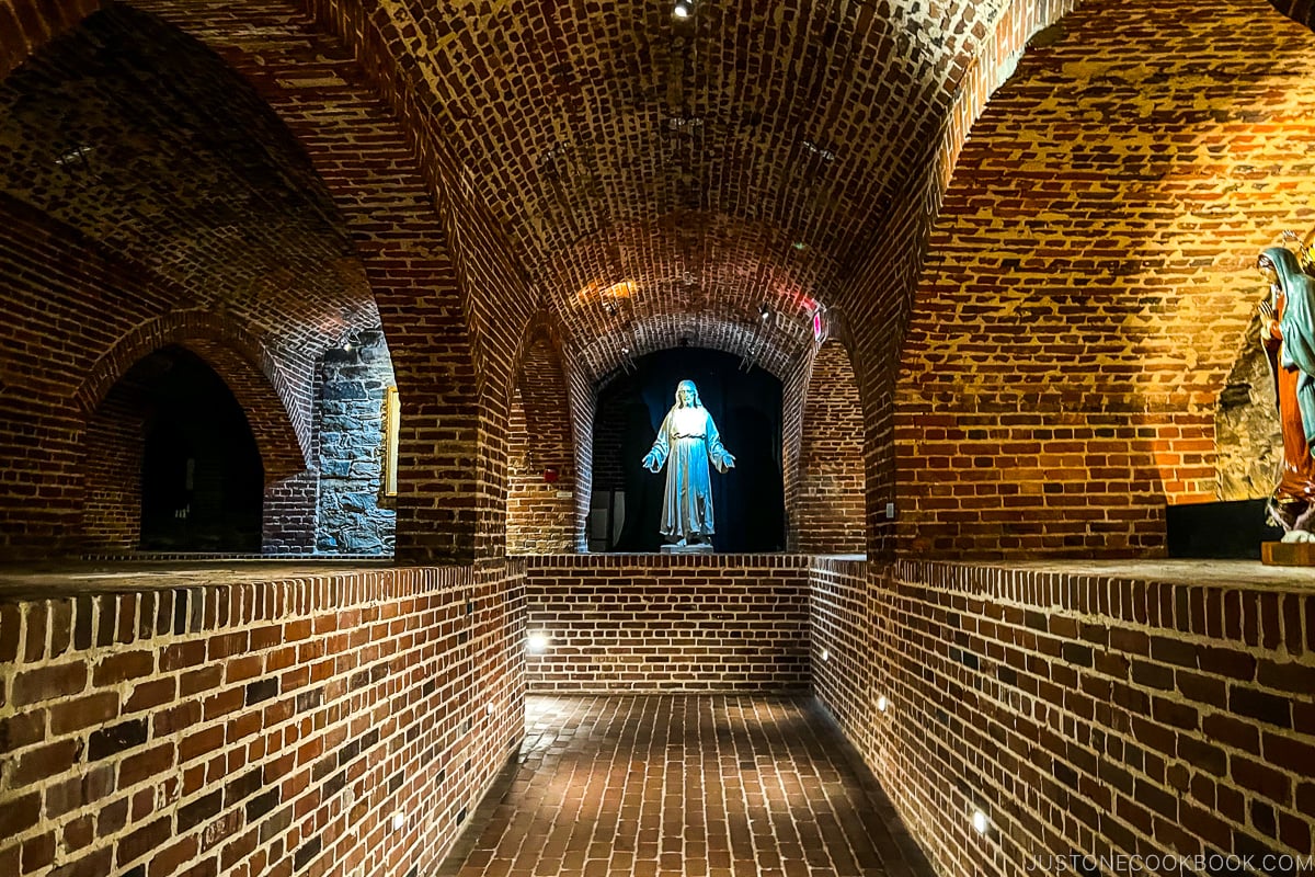 inside the crypt at Basilica of the National Shrine of the Assumption of the Blessed Virgin Mary