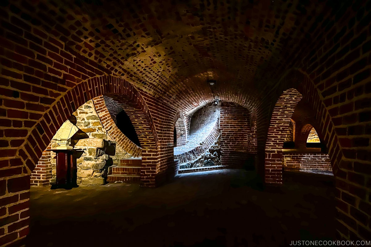 masonry undercroft at Basilica of the National Shrine of the Assumption of the Blessed Virgin Mary
