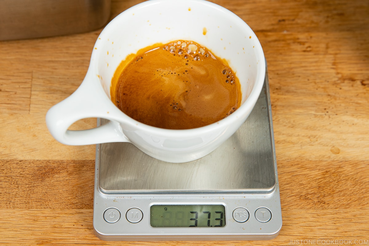 espresso on a scale