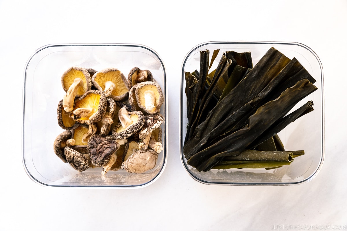 Dried Shiitake Mushrooms and Kombu