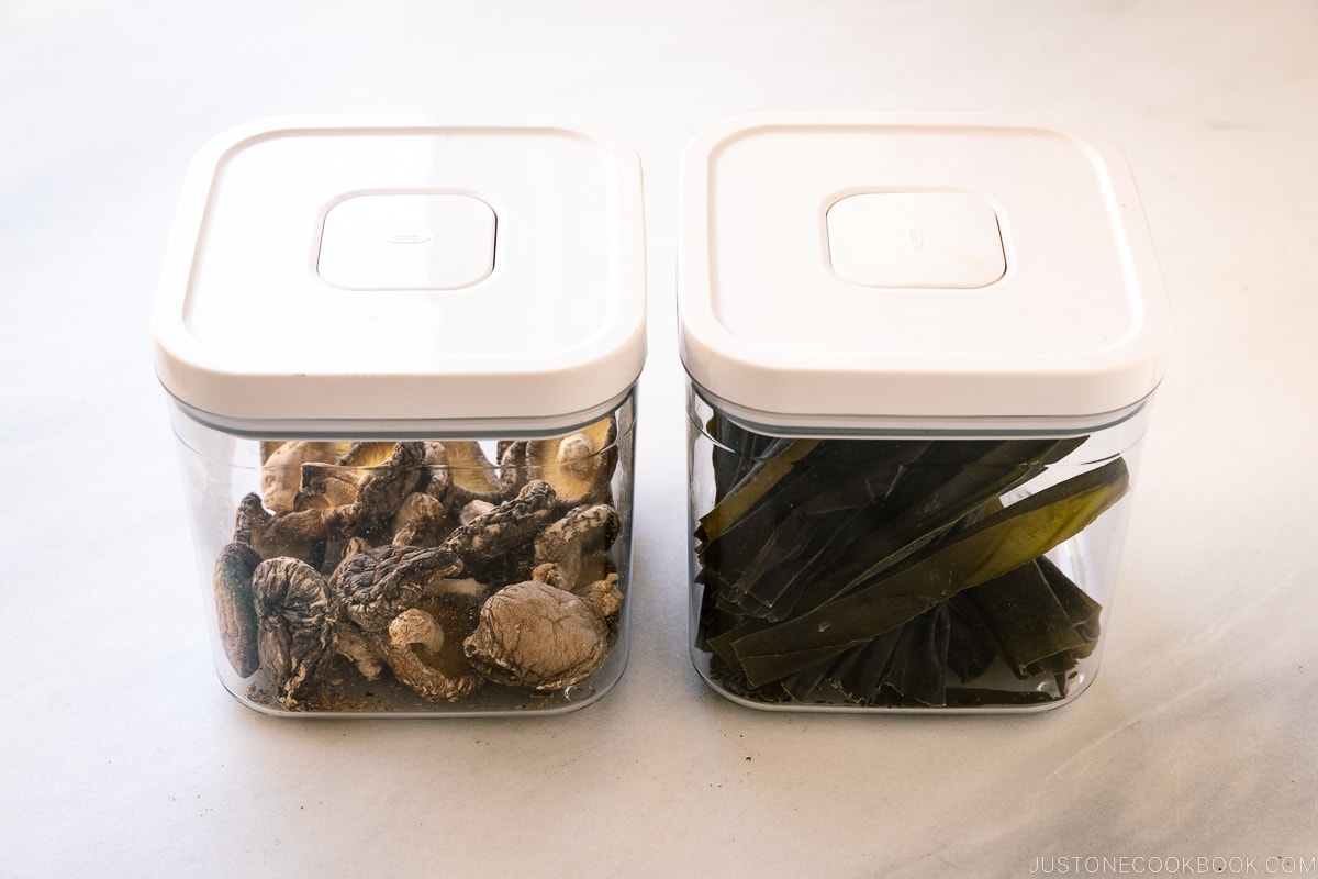 Dried Shiitake Mushrooms and Kombu