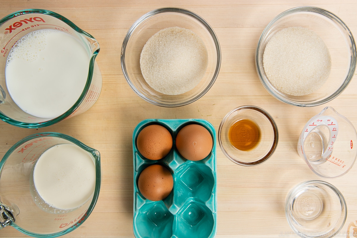 Japanese Custard Pudding Ingredients