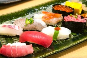 A platter of various Nigiri Sushi.