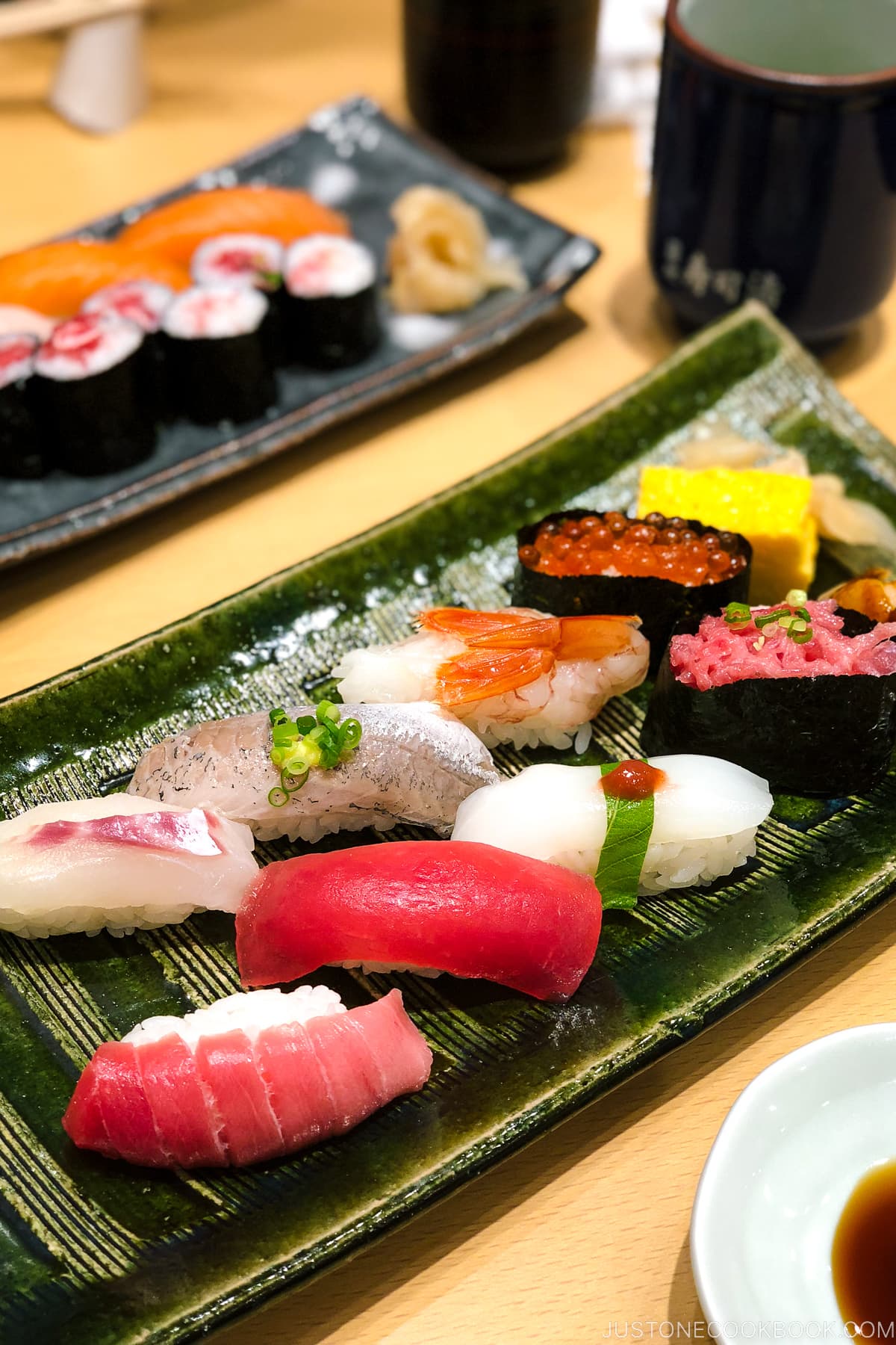 A platter of various Nigiri Sushi.