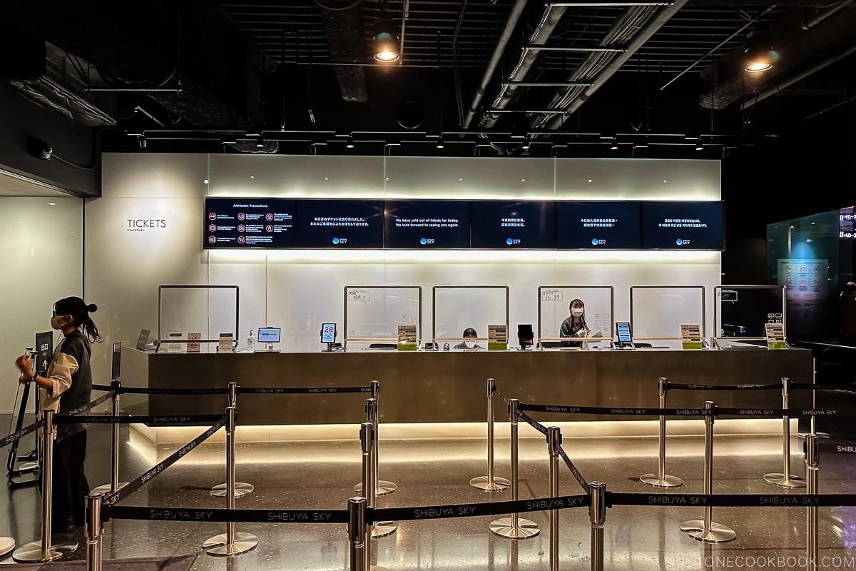 ticket counter for Shibuya Sky