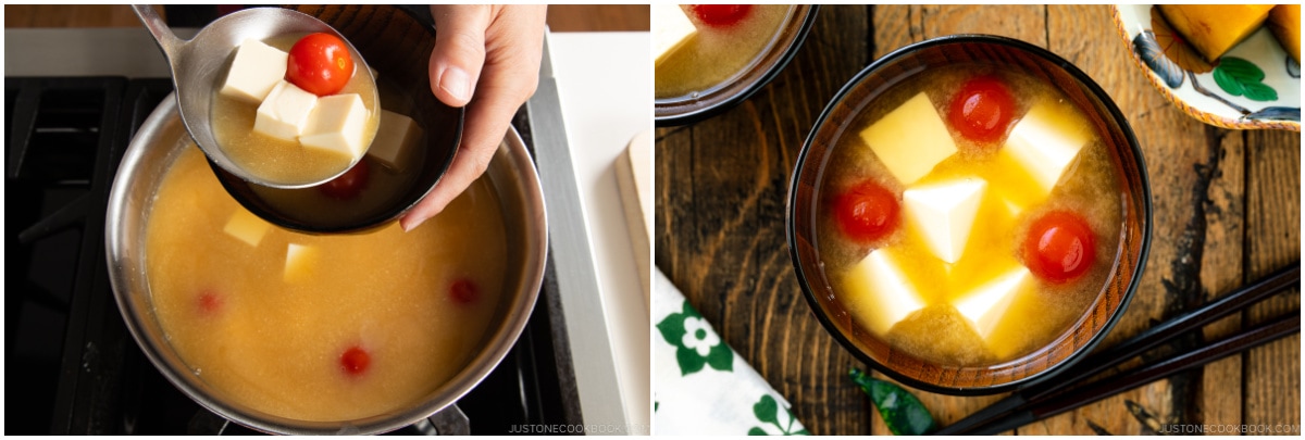 Tomato and Tofu Miso Soup 6