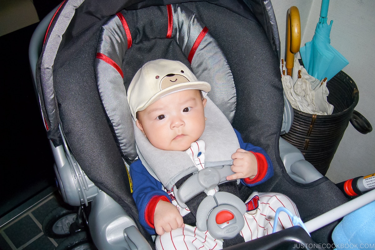 baby boy in a car seat