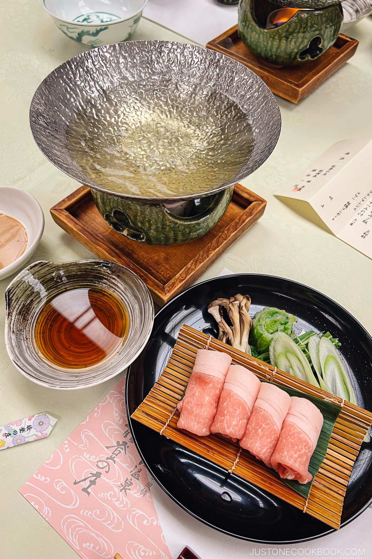 pork shabu on a table