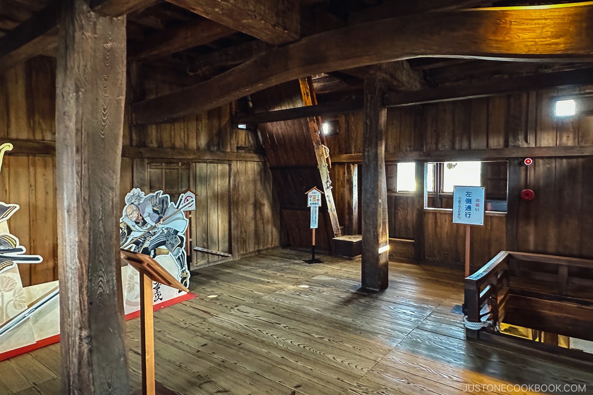 wood floor and wall inside Maruoka-jo Castle