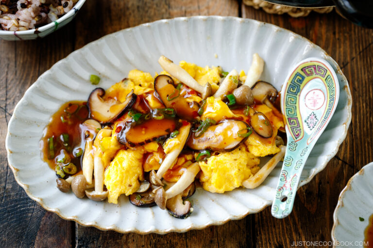 StirFried Mushrooms and Eggs with Ankake Sauce • Just One Cookbook