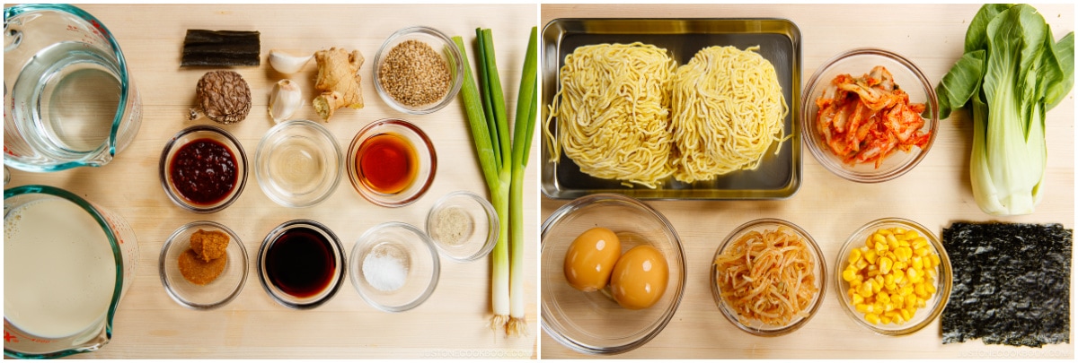 Vegetarian Ramen Ingredients