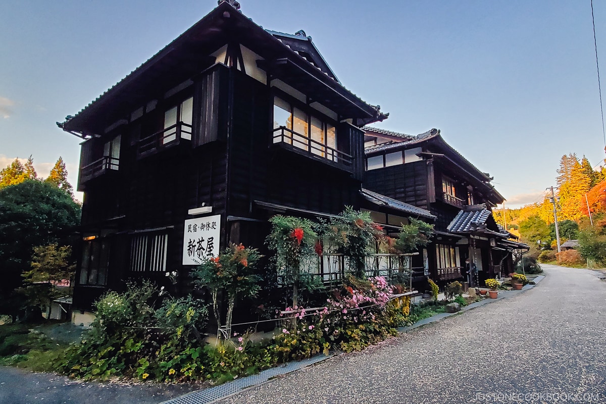 a traditional two story Japanese inn