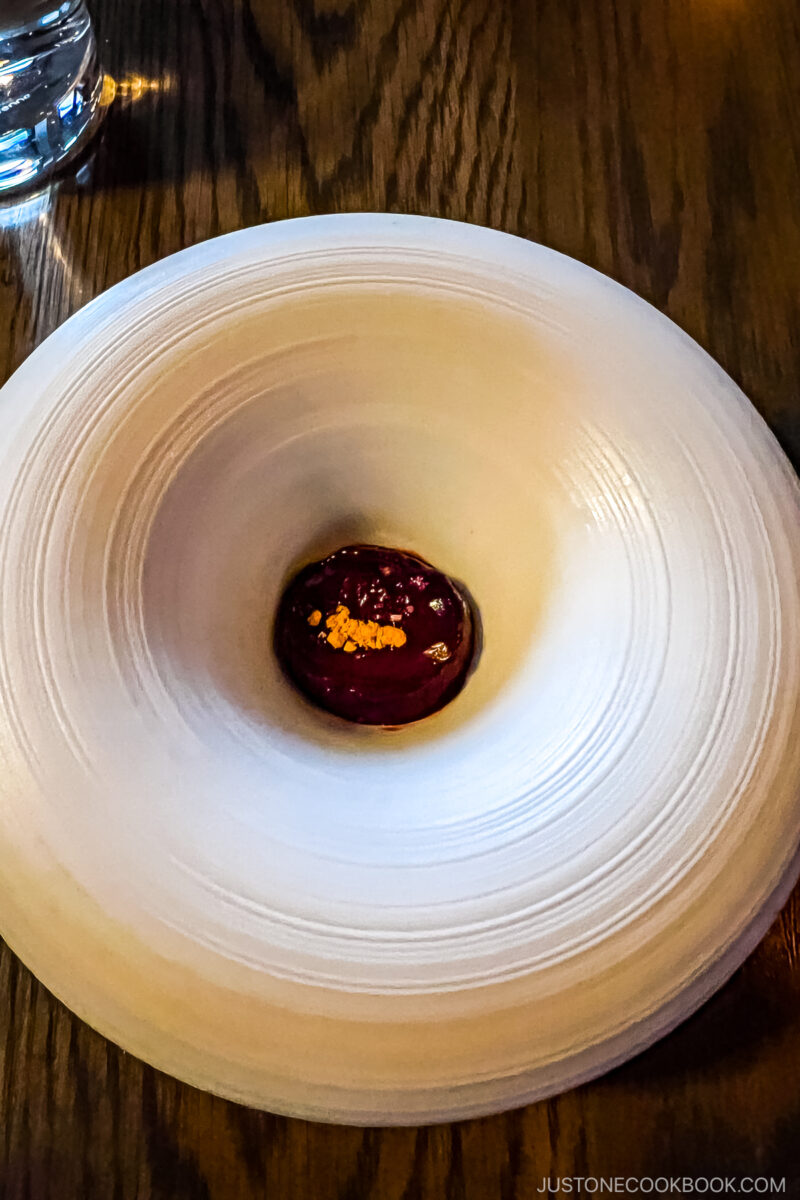 food inside a circular bowl