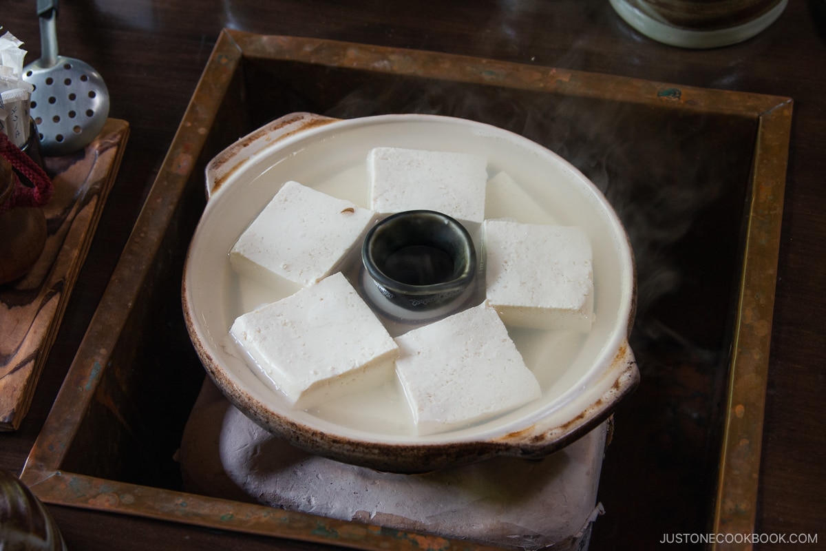 tofu cooking in a pot