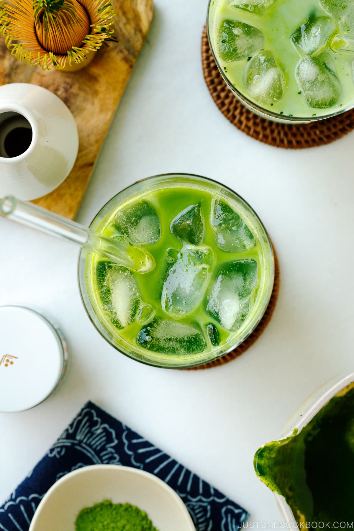 Iced Green Tea Latte アイス抹茶ラテ • Just One Cookbook