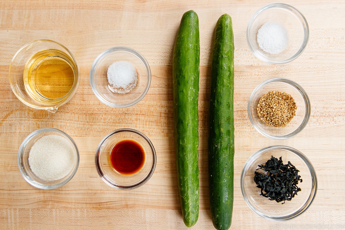 Japanese Cucumber Salad (Sunomono) Ingredients