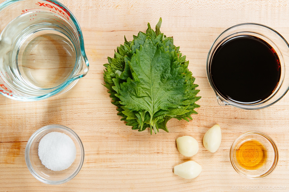 Shiso Garlic Soy Sauce Ingredients